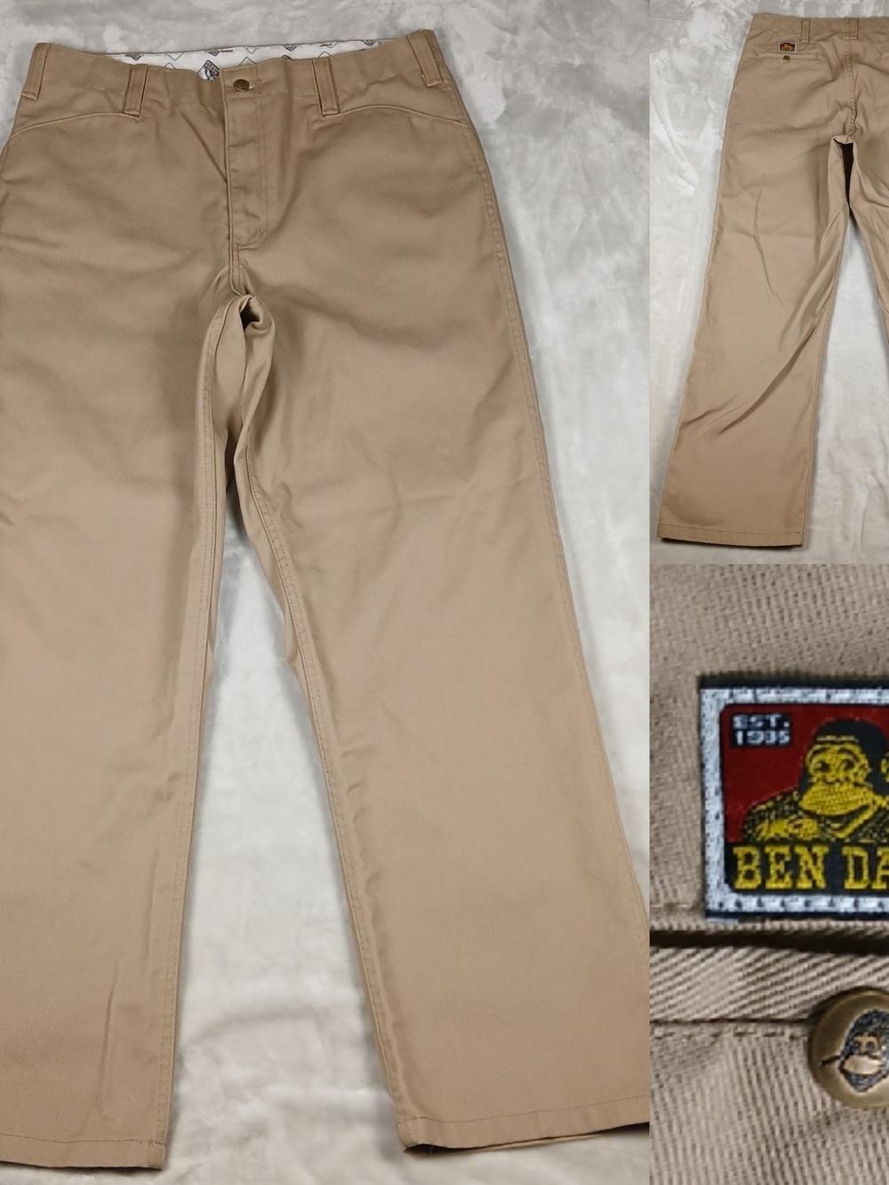 Vintage Ben Davis Pants 36x33 Men's Gorilla Cut 695 Khaki Twill Wide Leg Y2K